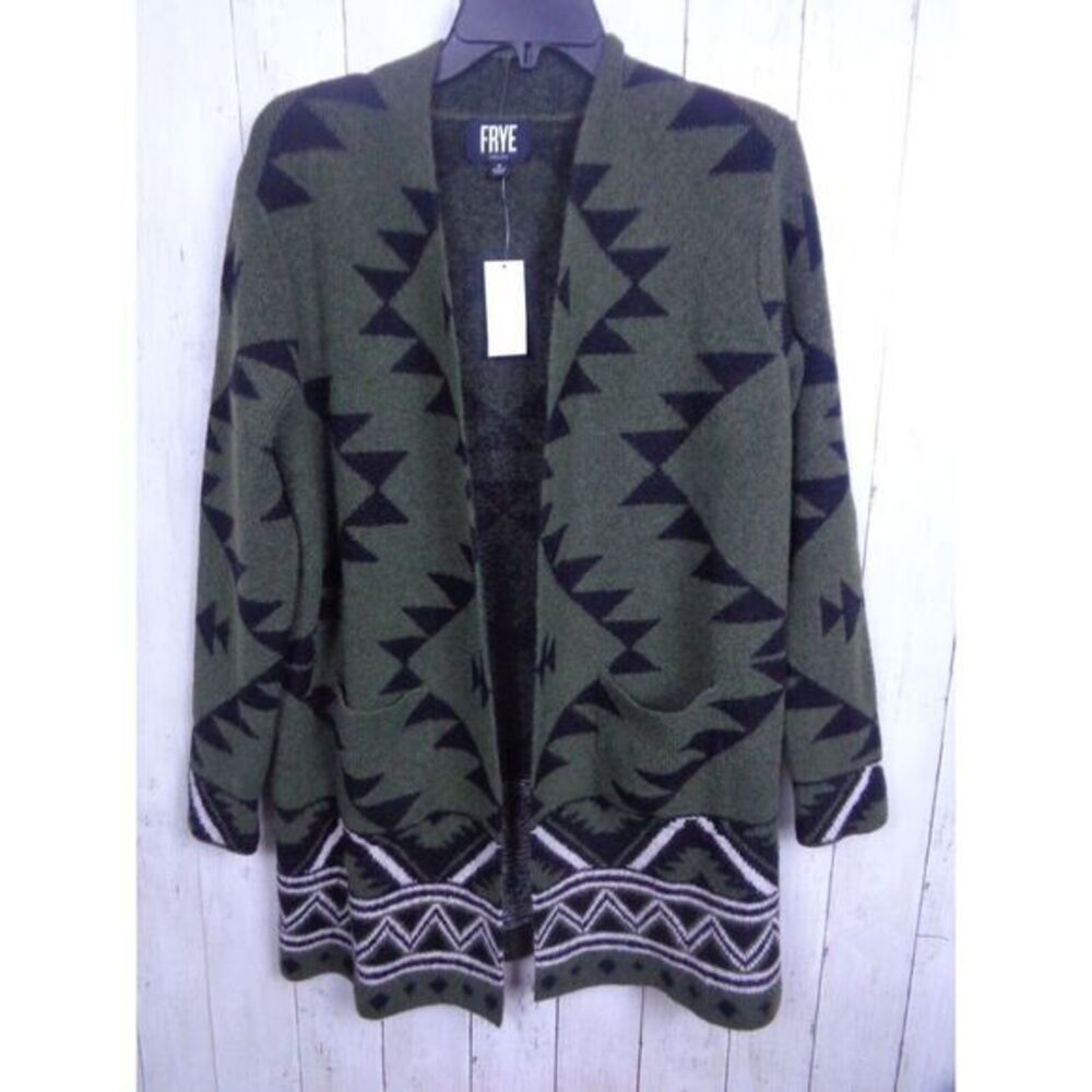 Frye‎ Women's The Cozy Cardigan Green Womens Size Medium